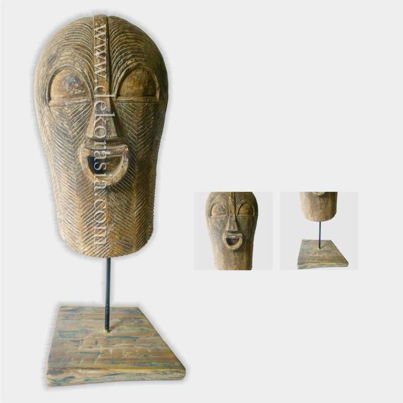 Wood Mask Art Sculptures for Home Decoration