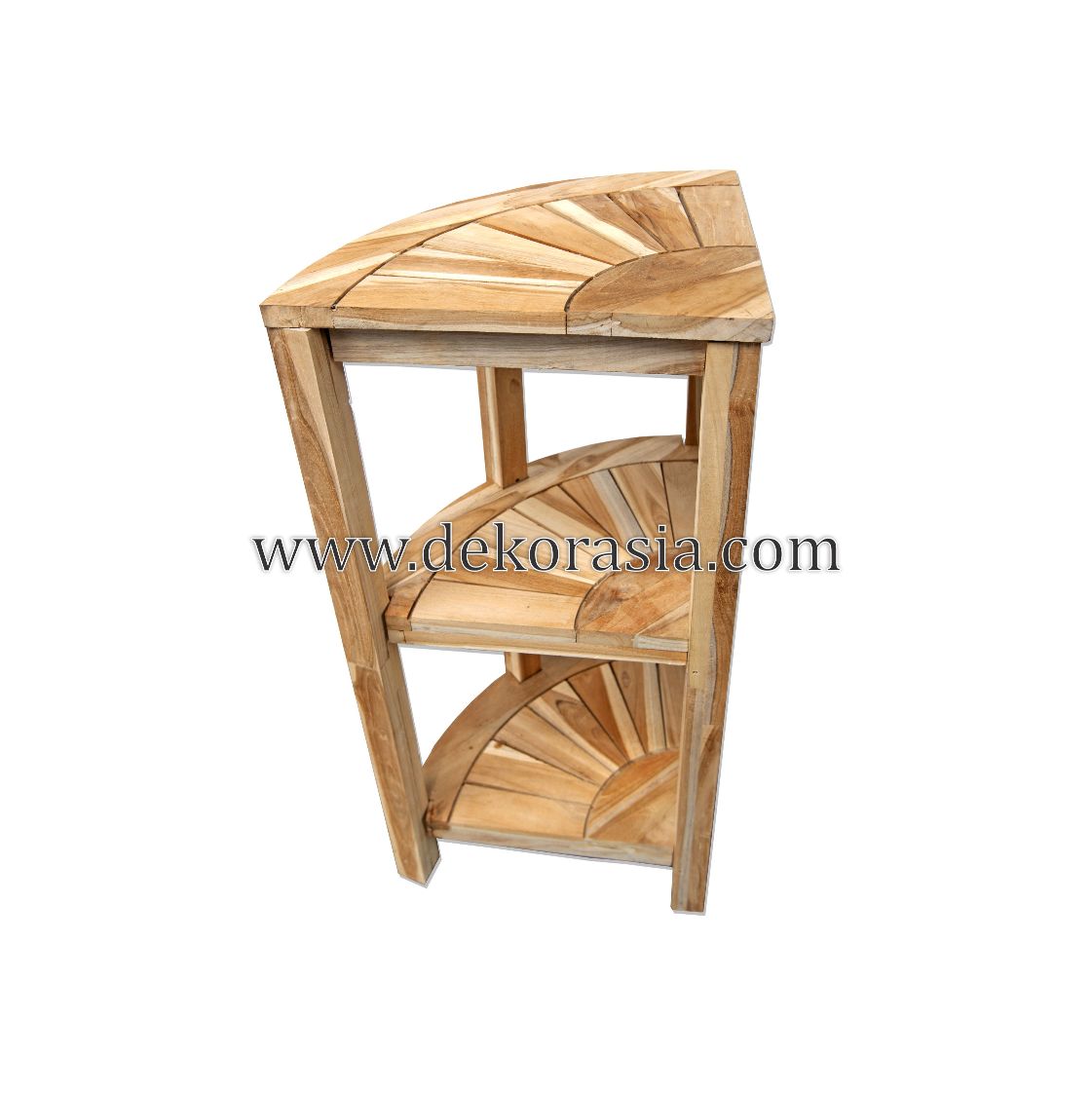 Teak Corner Bench 3 Layer Bathroom Triangle Shaped with Shelf and Basket, Waterproof Shower Stool - Fully Assembled