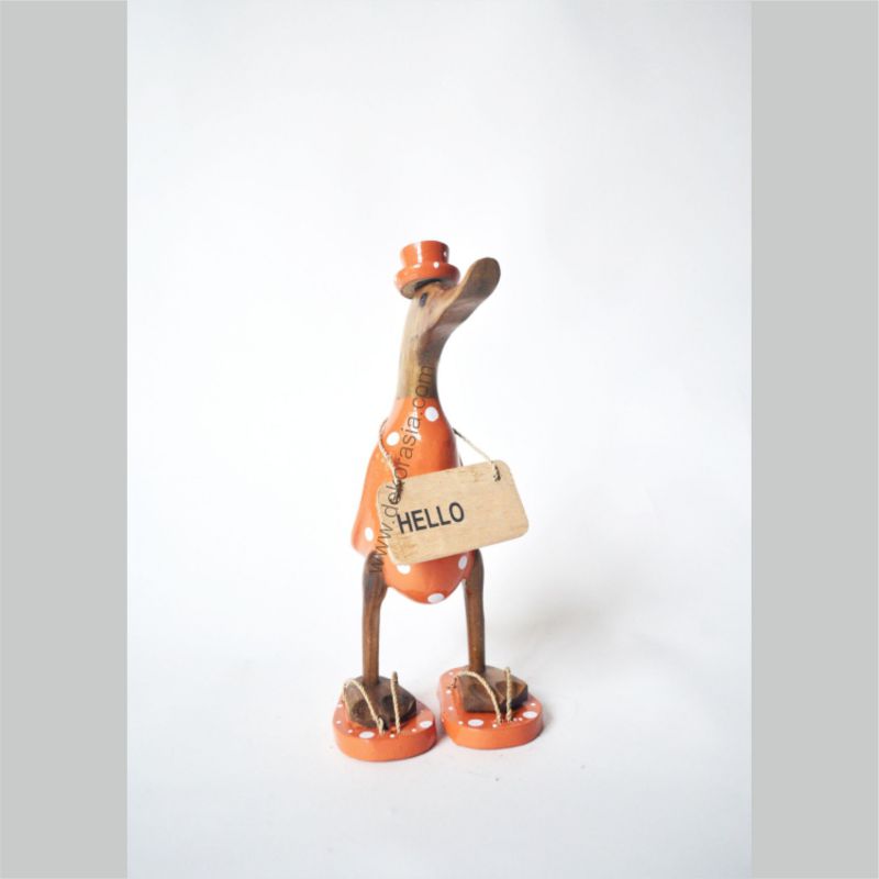 Orange Polkadot with Sandals | Bamboo Duck | Bamboo Duck Craft | Bamboo Root Craft