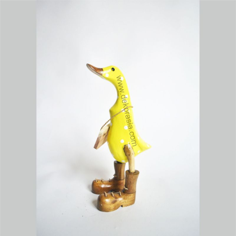 Yellow Polkadot with Boots | Bamboo Duck Craft | Bamboo Root Craft