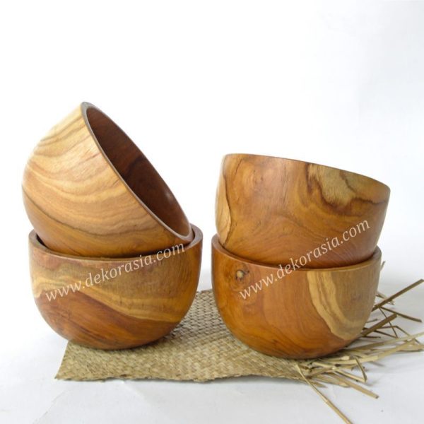 Teak Wood Round Bowl Dish Serving D 6.7 Inc | Kitchen Tools | Wooden Bowls | Kitchen Ware - Image 4