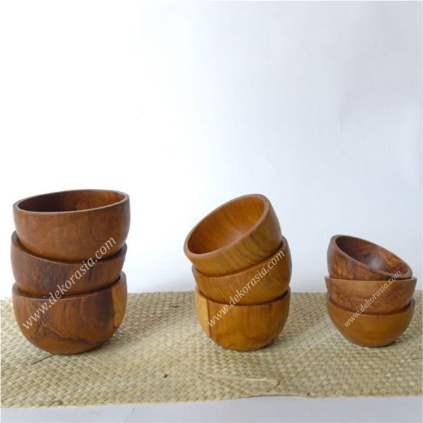 Mini Teak Wood Bowl Round D 3 to 4 Inc | Kitchen Tools | Wooden Bowls | Kitchen Ware