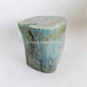 Solid Wood Stool Soft Blue