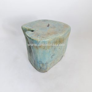 Solid Wood Stool Soft Blue