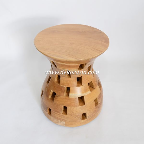 Teak Root Brick Stool
